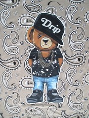 Bailey Apparel Hustle Gang All Over Drip T Shirt Short Sleeve Black Bear 5XL