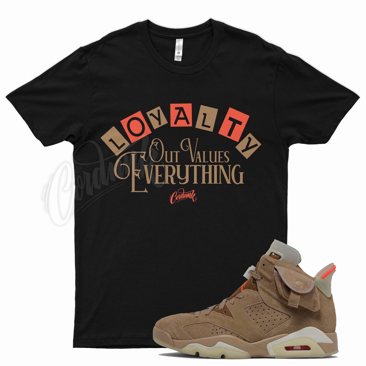 Black LOYALTY T Shirt for J1 6 British Khaki Travis Scott Cactus Jack 4