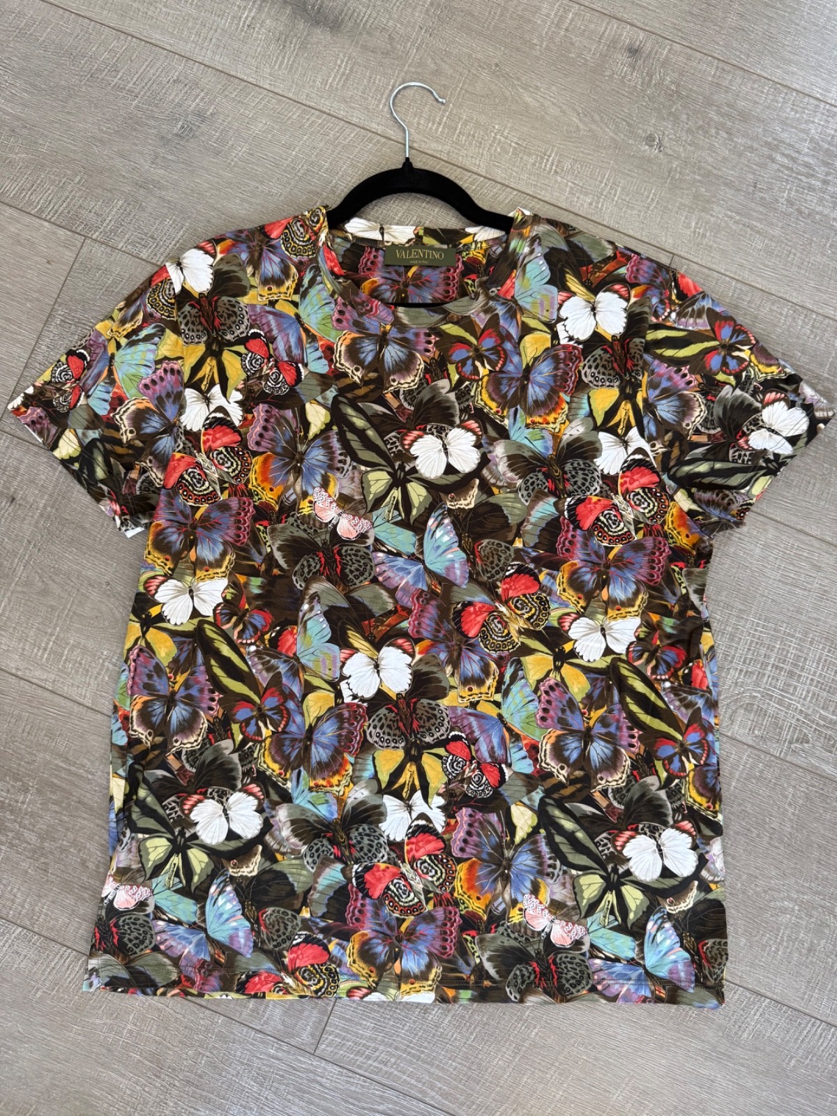 Gorgeous Valentino Butterfly Cut & Sew T shirt Large PTP 22″