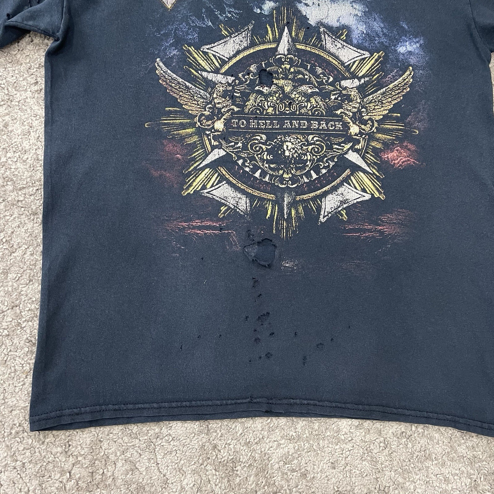 Vintage Sabaton TO HELL AND BACK fadedBlack T-Shirt Size M distressed gallery