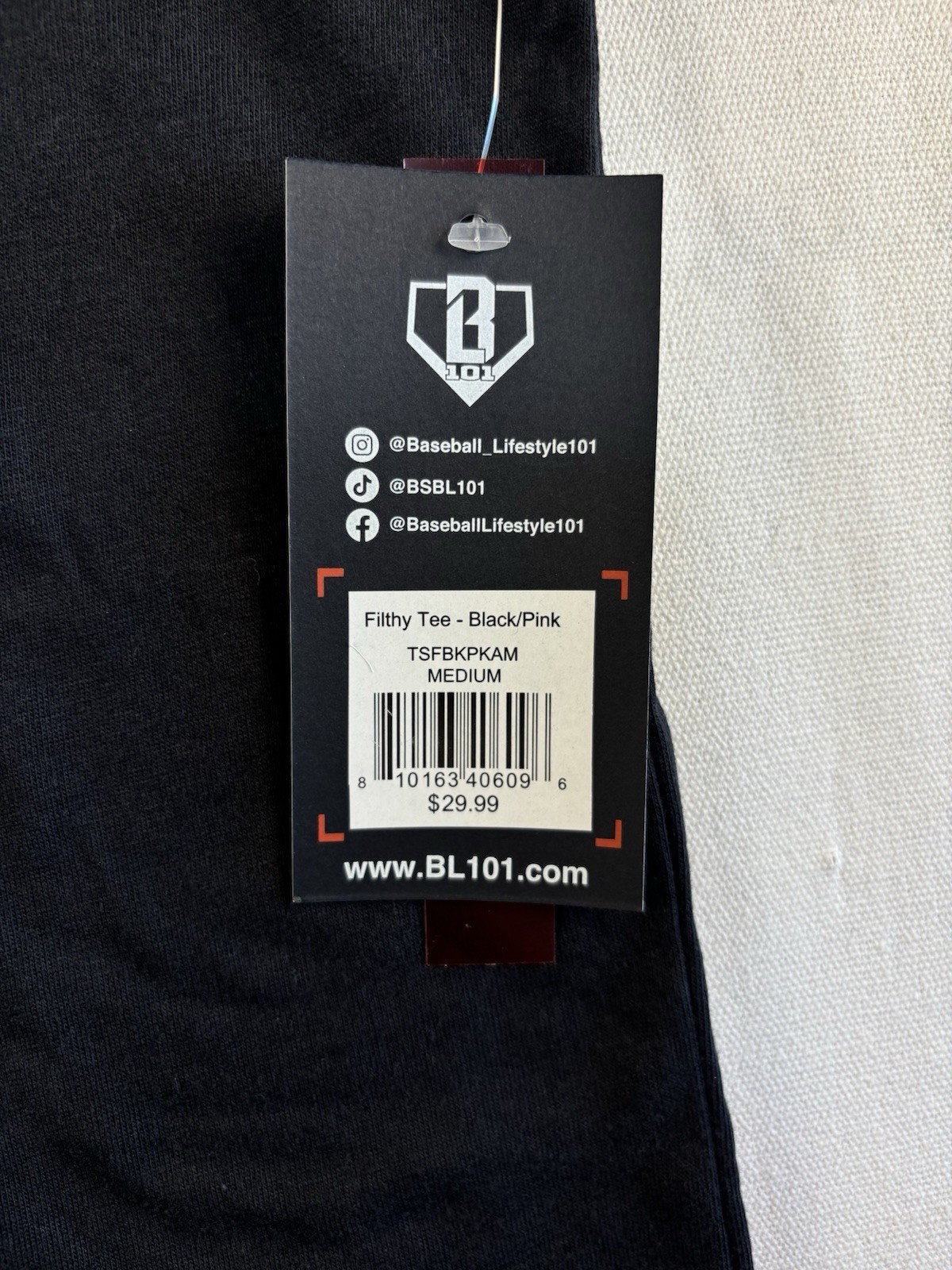 Baseball Lifestyle 101 Adult M Medium Filthy Tee Black Pink Graphic Tee NEW gallery