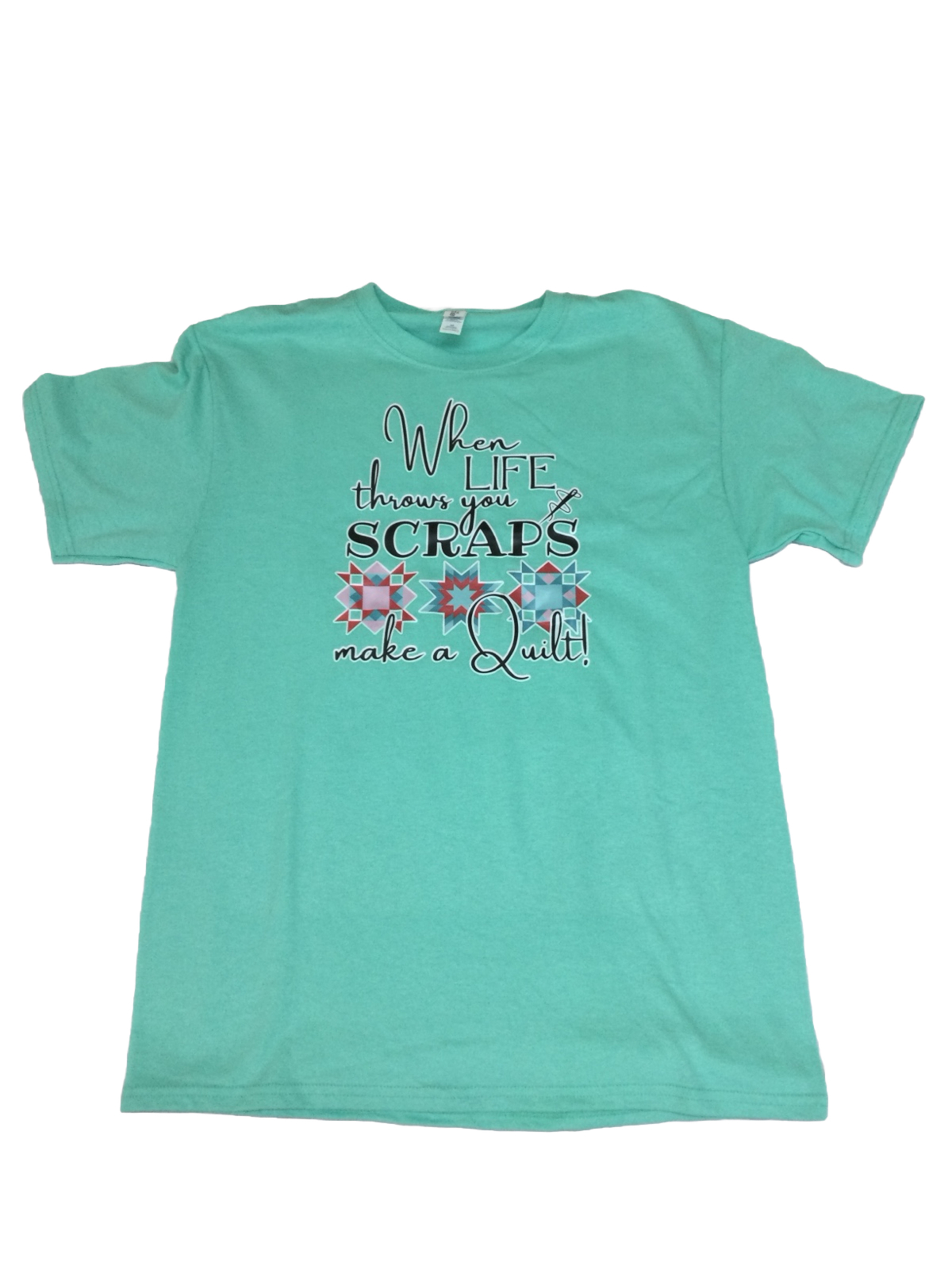 Quilting T-shirt Turquoise When Life Throws You Scraps Make a Quilt #okiequilter gallery