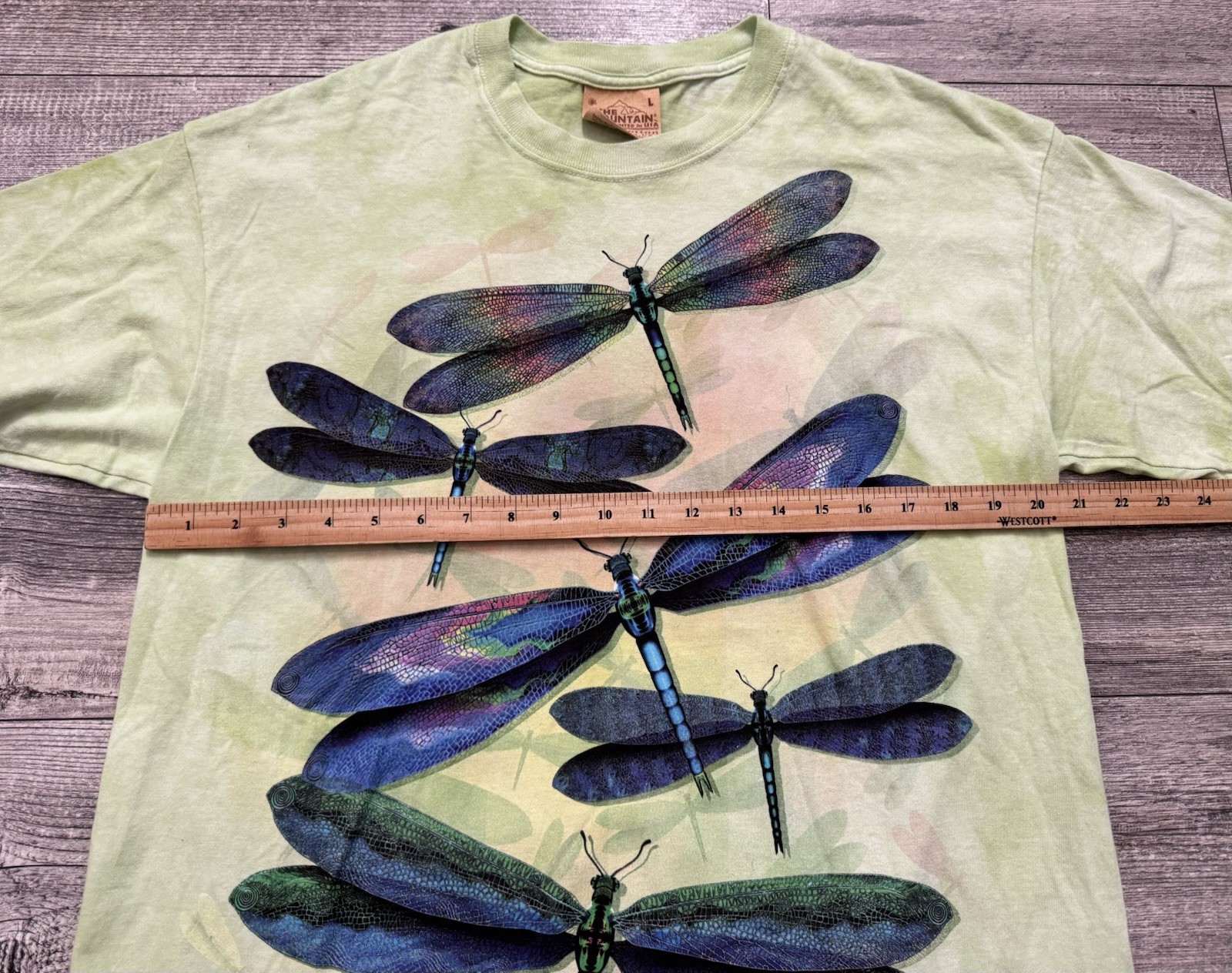 The Mountain Dragonfly Shirt Adult Large Green Tie Dye 2009 Y2K Retired Logo gallery