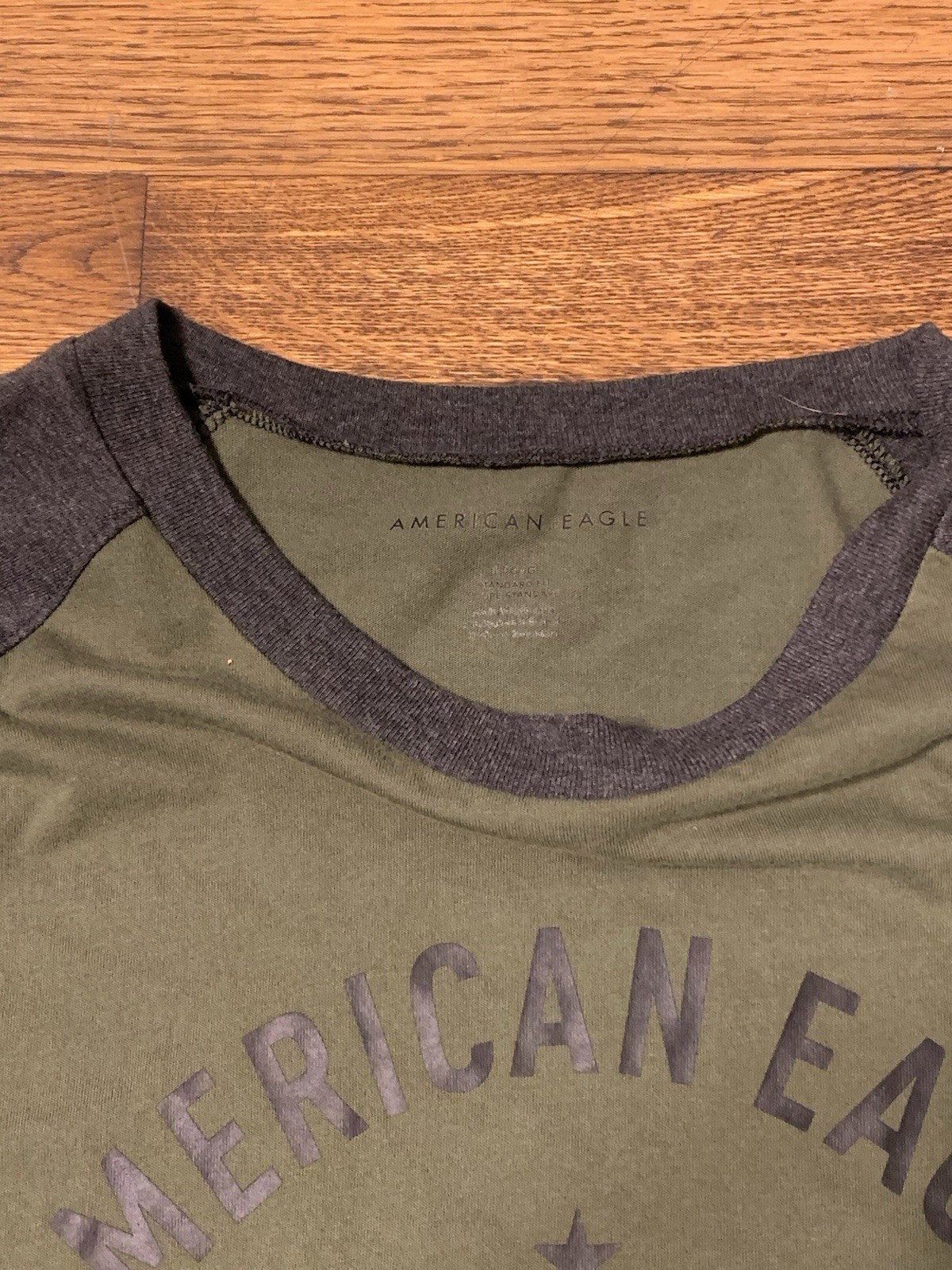 Men’s 2 Tone Olive And Gray American Eagle Short Sleeve t-shirt gallery