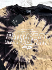 RAWGEAR Tie Dye top Size Medium M black & beige long sleeve