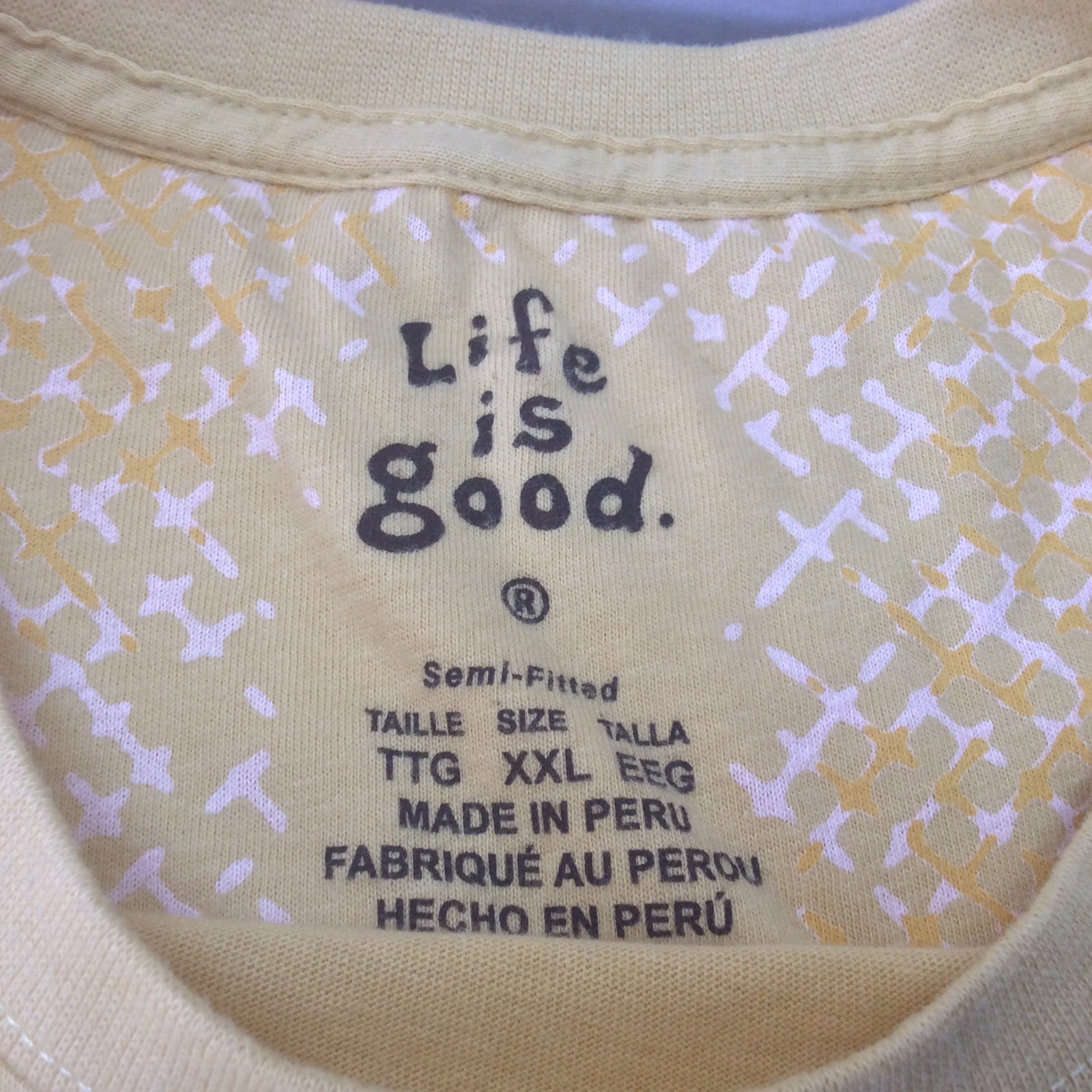 Life is Good Shirt Vintage Cycle Enjoy Ride Road Trip Semi Fitted XXL Yellow gallery