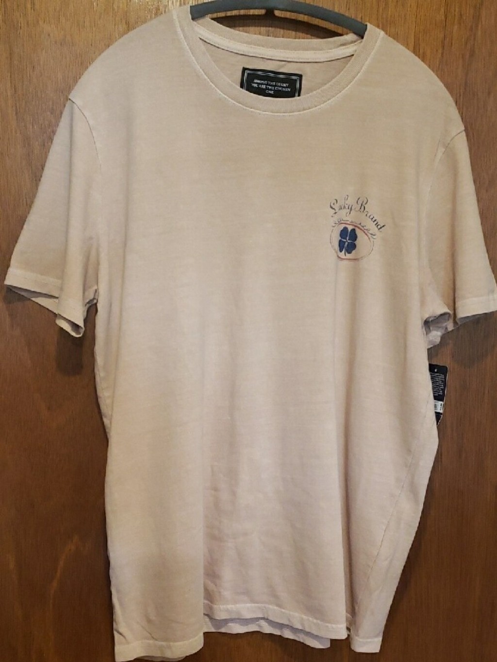 NWT Lucky Brand Beige Tee with Red & Blue Graphic gallery