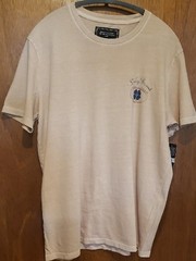 NWT Lucky Brand Beige Tee with Red & Blue Graphic