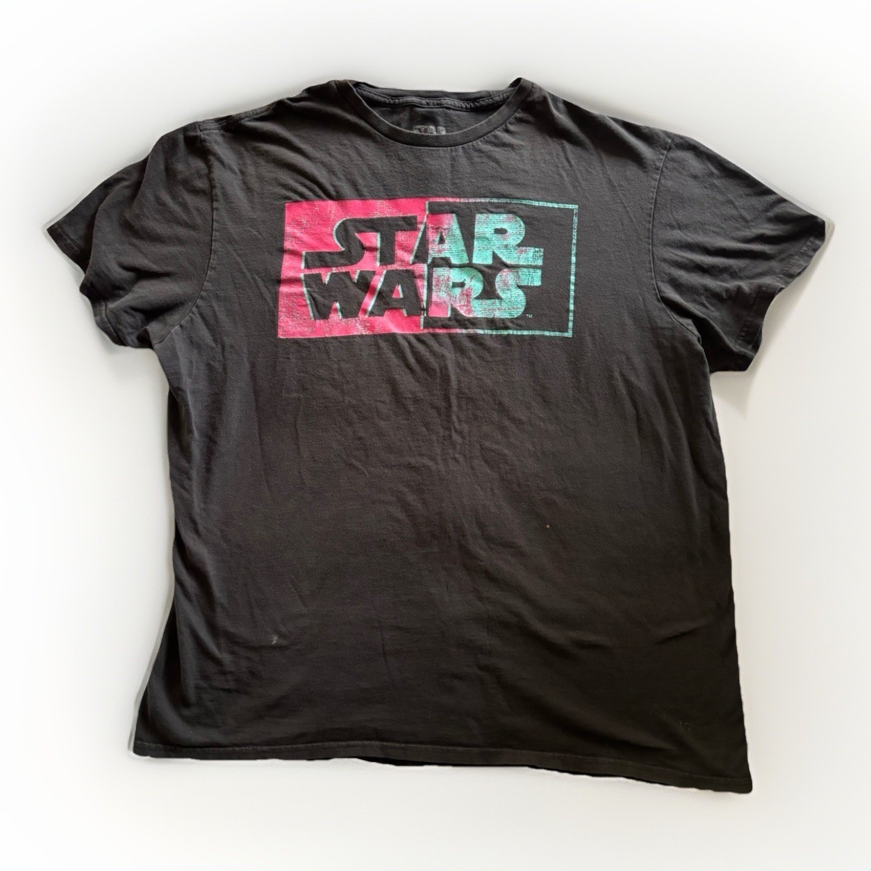 Mens Star Wars Graphic T Shirt Black Large LG Retro Comic Style Tee Pink Blue gallery