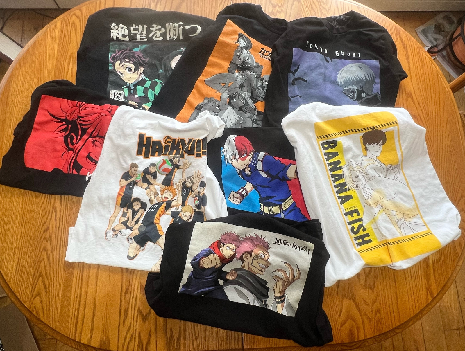 8 Anime Shirts - Pre-Owned, Good Condition - Sizes Vary (XS - L) gallery