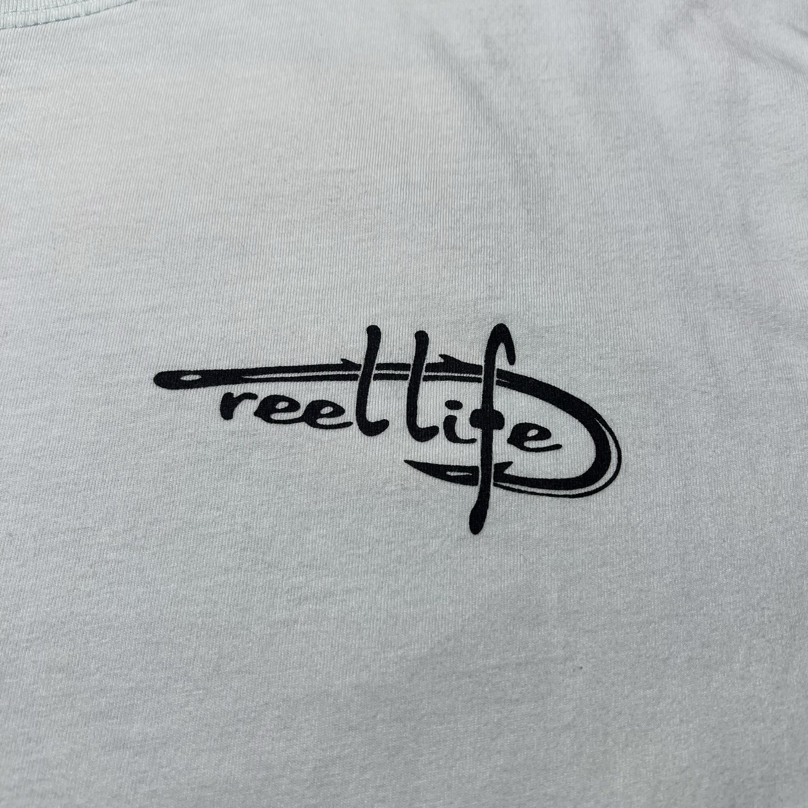 Reel Life Fishing T Shirt Mens XL Blue Wave Sunset Logo Graphic Outdoor gallery
