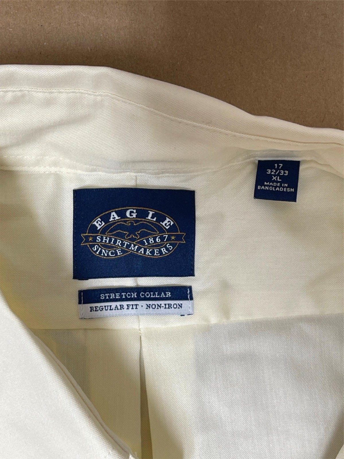 Mens Eagle Shirtmakers Stretch Collar Regular Fit XL 17 32/33 Corn Silk ButtonUP gallery