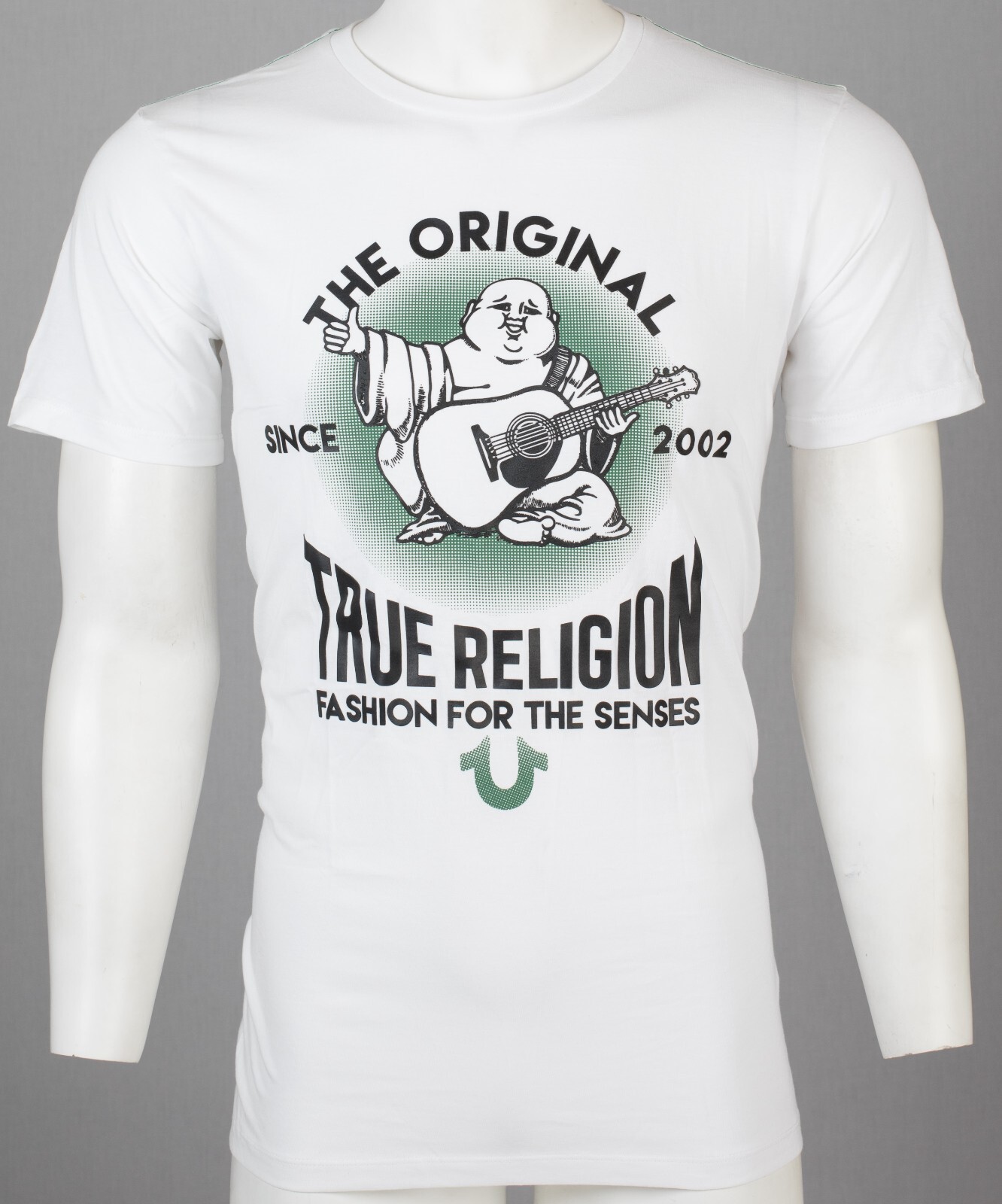 $69 TRUE RELIGION White REAL DEAL BUDDHA Short Sleeve Designer Graphic T-shirt gallery