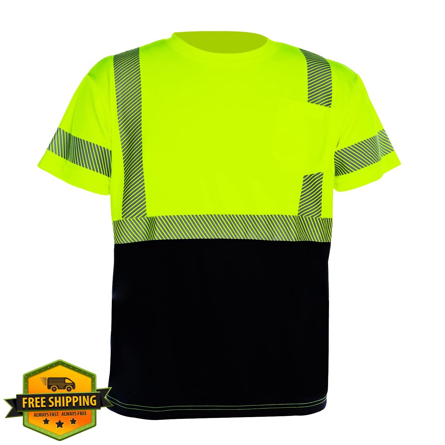 VENDACE Men's Hi Vis Reflective Safety Shirt ANSI Class 3 Yellow 2XL gallery