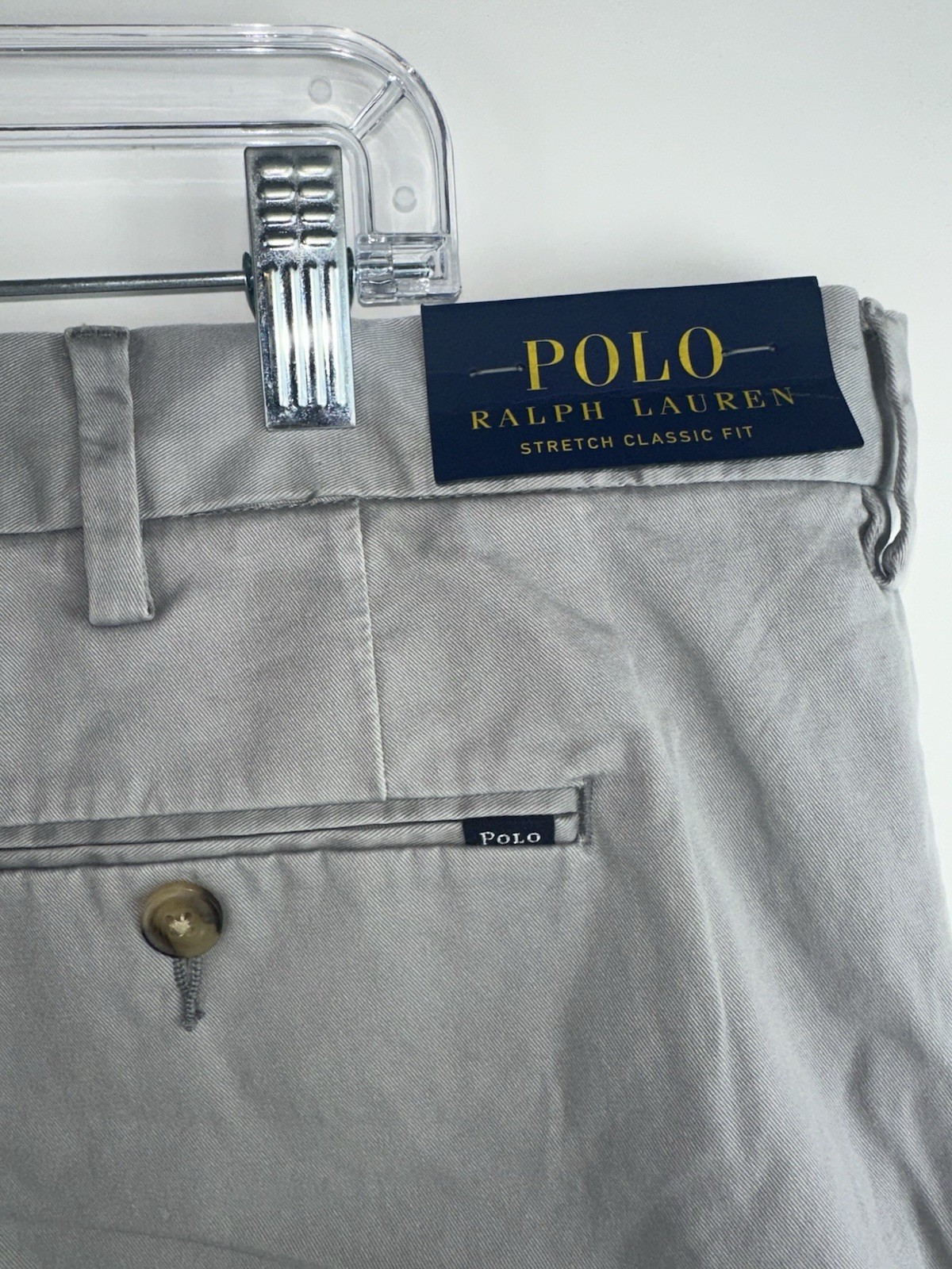 NWT Polo Ralph Lauren 50x27 Soft Gray Flat Front Polo Chino Cotton Twill $84.99 gallery