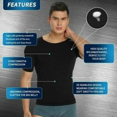 Men Slimming Body Shaper Tank Tops Compression Vest Posture Corrector Plus Size
