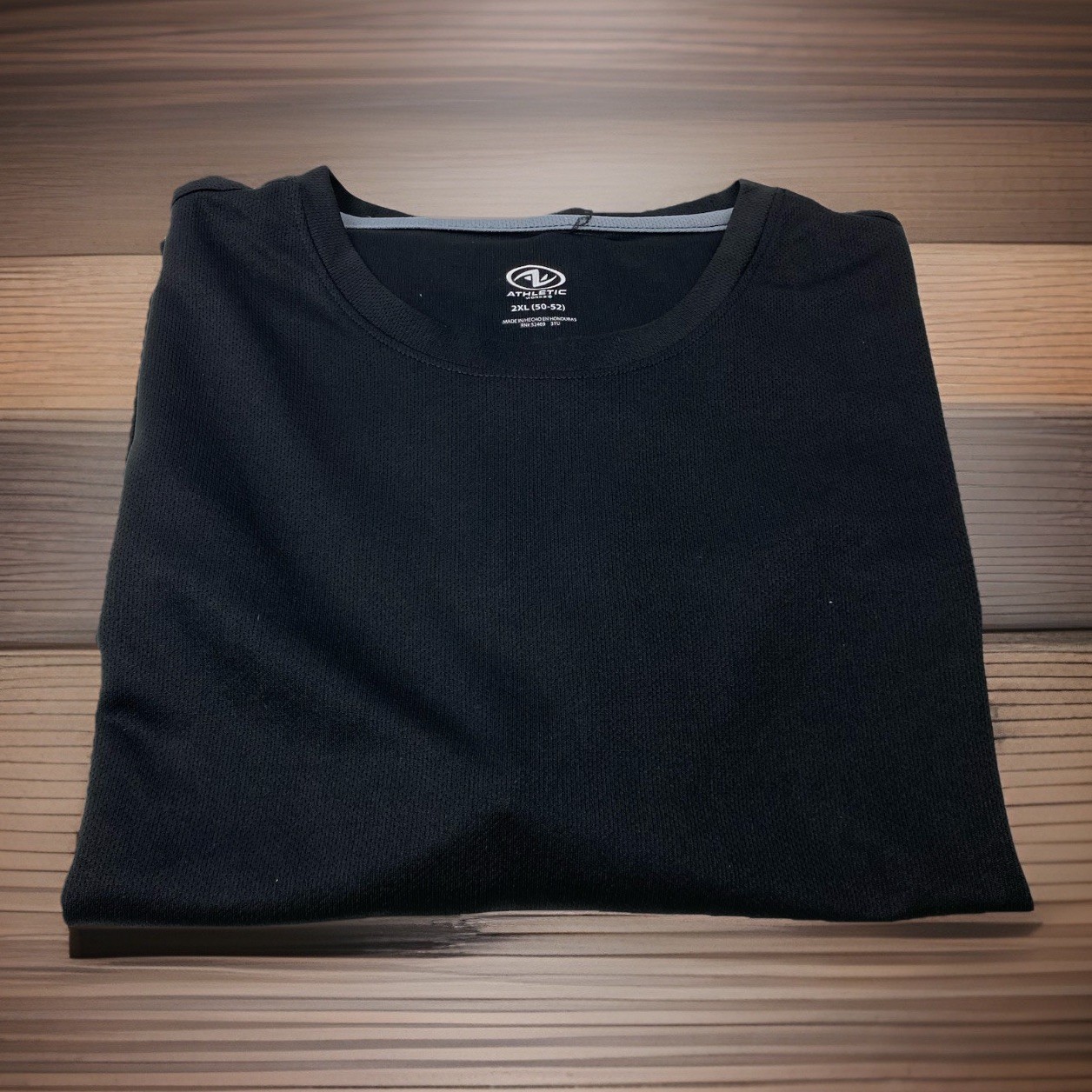 Athletic Works DriWorks Men’s 2XL Solid Black Crew Neck Short Sleeve T Shirt
