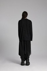 Punk Rave Men Black Gothic Decadent Loose Casual Knit T-Shirt Long Sleeve Tops