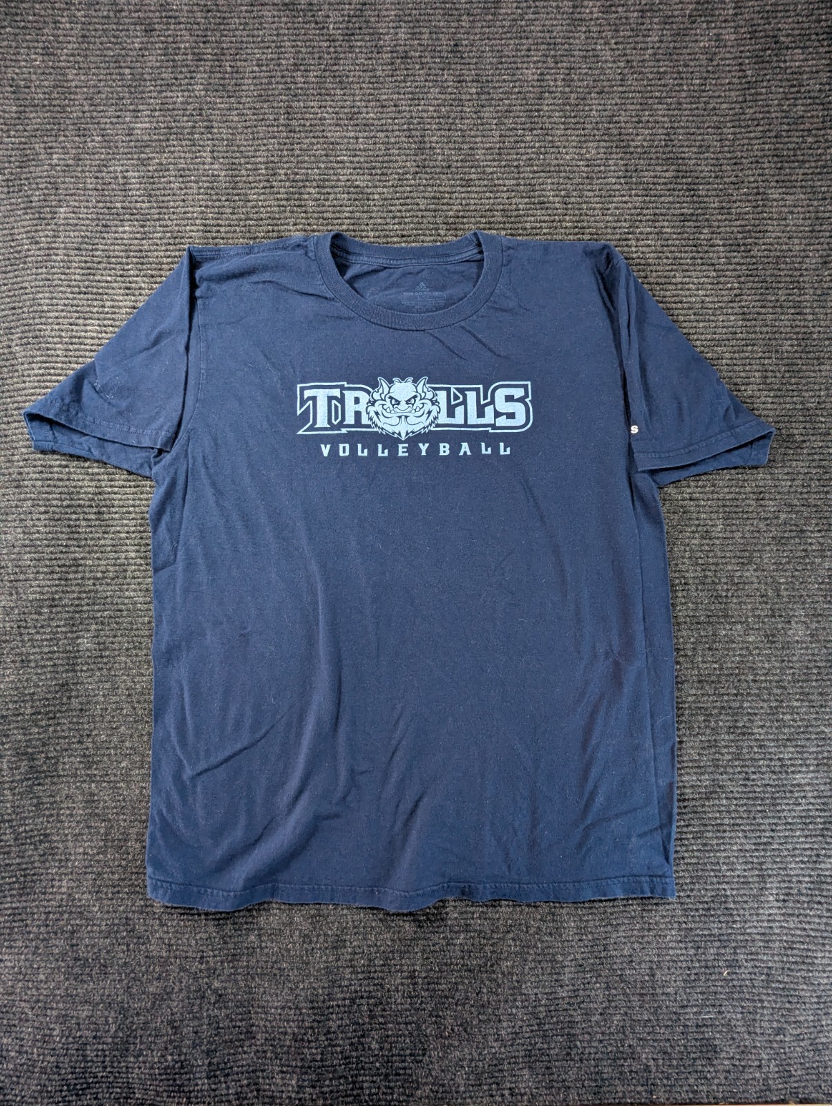 Adidas The Go to Tee Men Large Blue Trolls Volleyball Trinity Christian Crewneck gallery