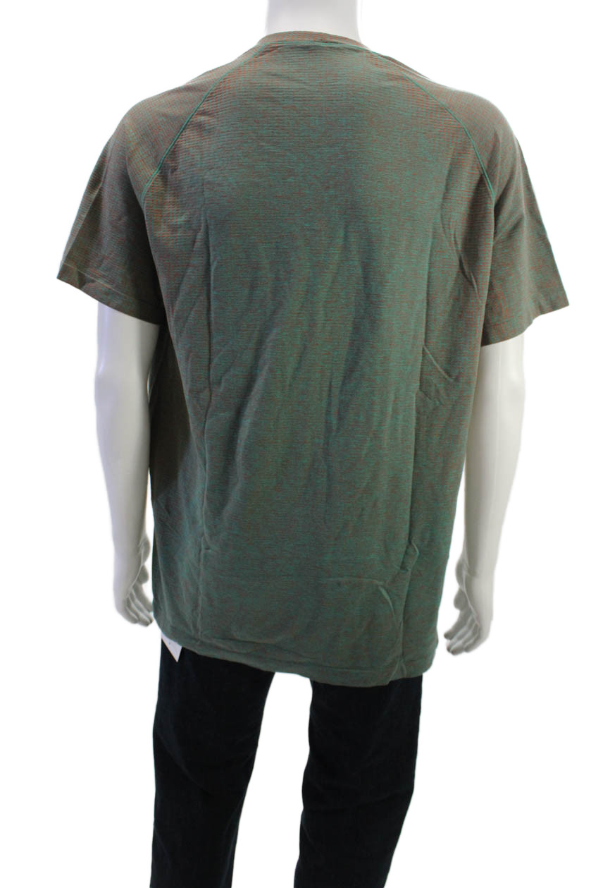 Lululemon Mens T-Shirt Green Nylon Blend Crew Neck Short Sleeve Size XL gallery