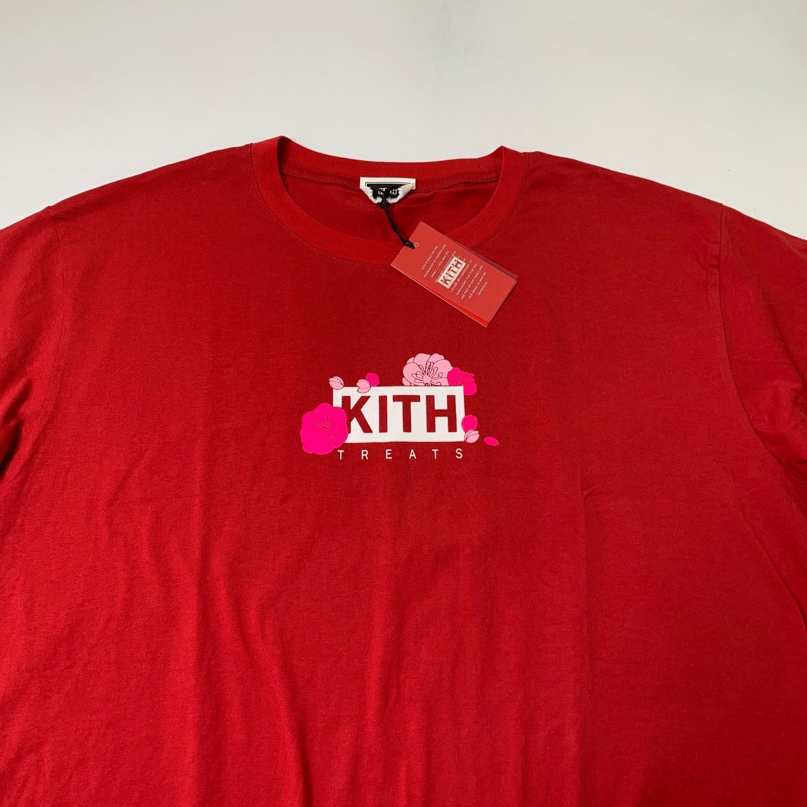 KITH Shirt Mens 2XL Cardinal Treats Plum Blossom Cotton Short Sleeve Floral Logo gallery