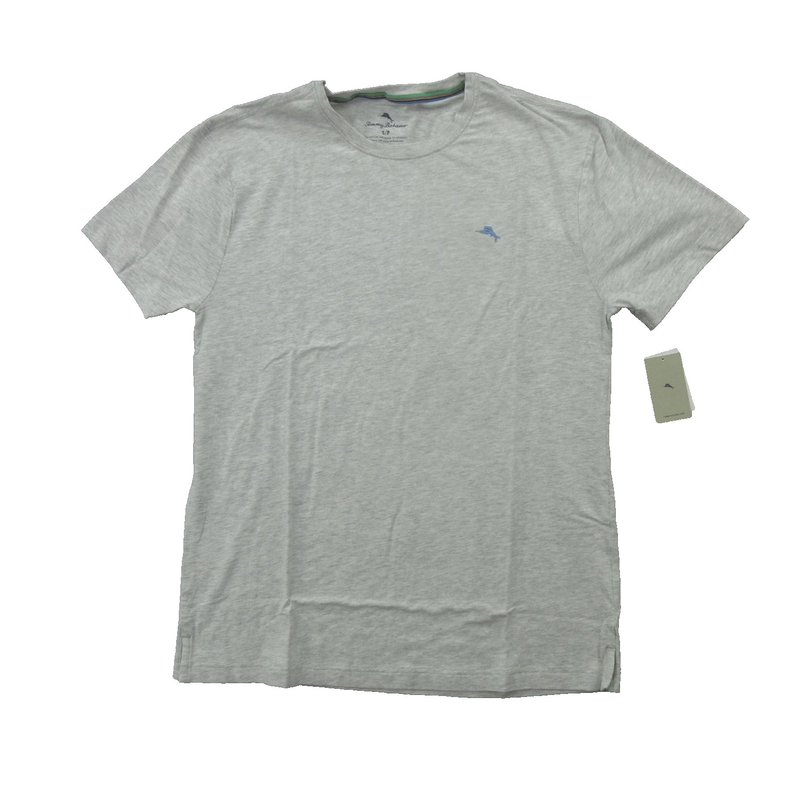 Tommy Bahama Shirt Mens Small Heather Gray Tee Marlin Logo Stretch TB62620