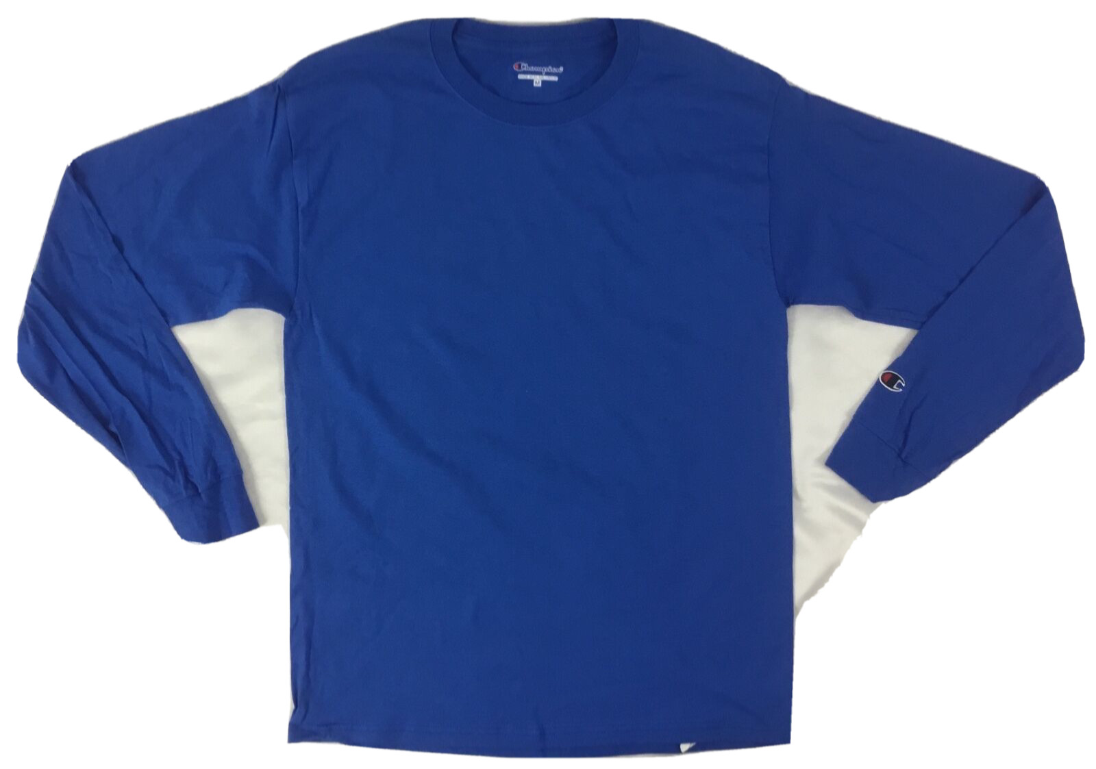 Champion Men TWO Long Sleeve Workout T-Shirt CC8C Ribbed Cuff BLUE Size XL gallery