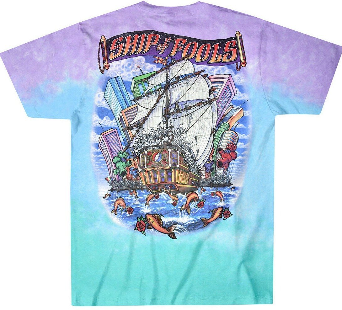 NEW Grateful Dead Liquid Blue Ship of Fools S M L 2X 4X 5X 6X Tie Dye gallery