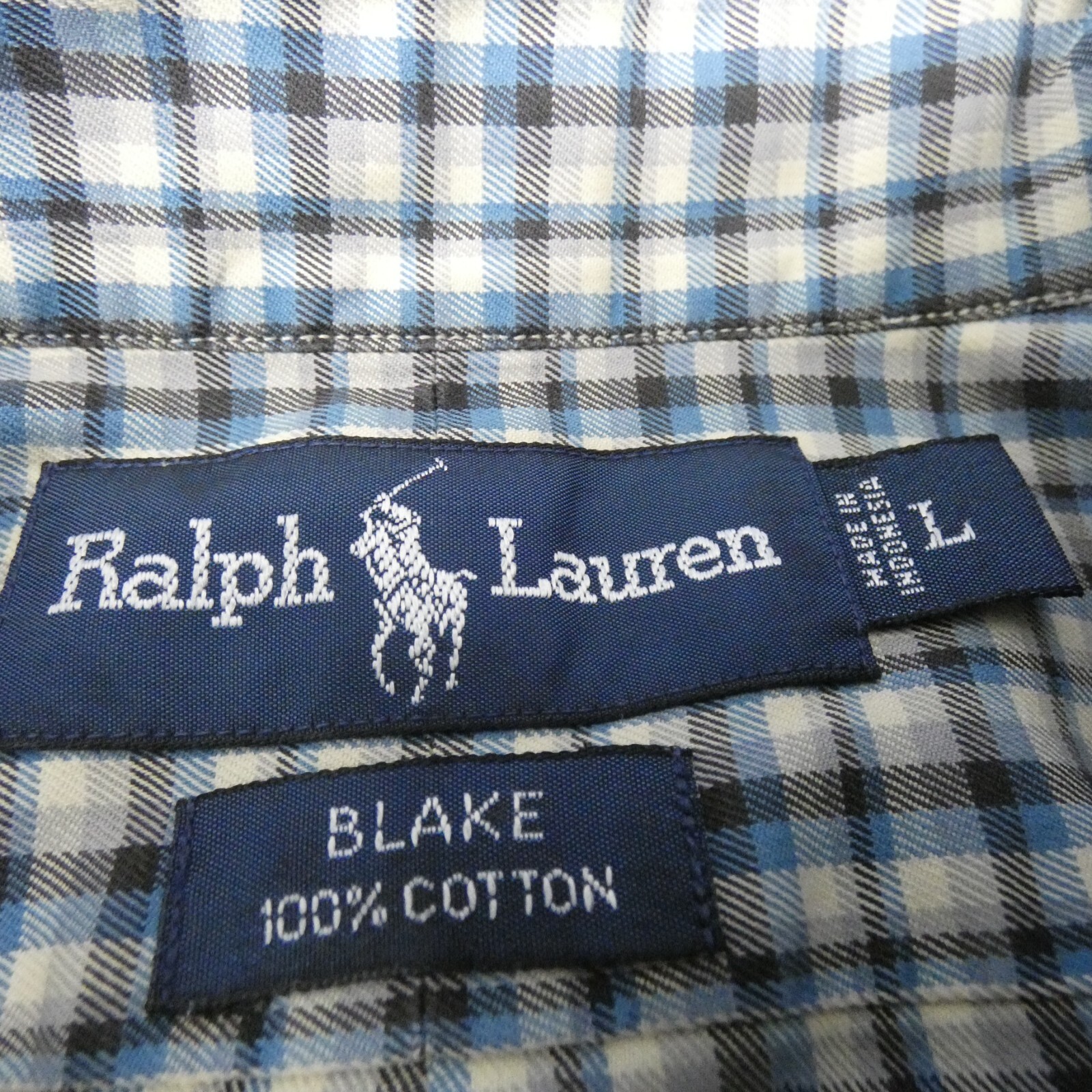 Ralph Lauren Mens Shirt Checked Cotton Flannel Designer Blake Vintage Size L gallery