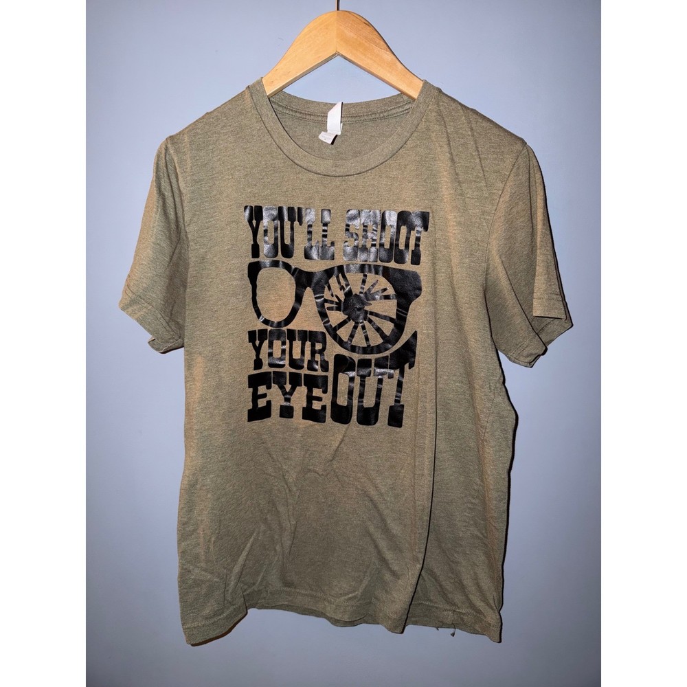 Bella Canvas Youll Shoot Your Eye Out Graphic T-Shirt Mens Medium Heather Olive