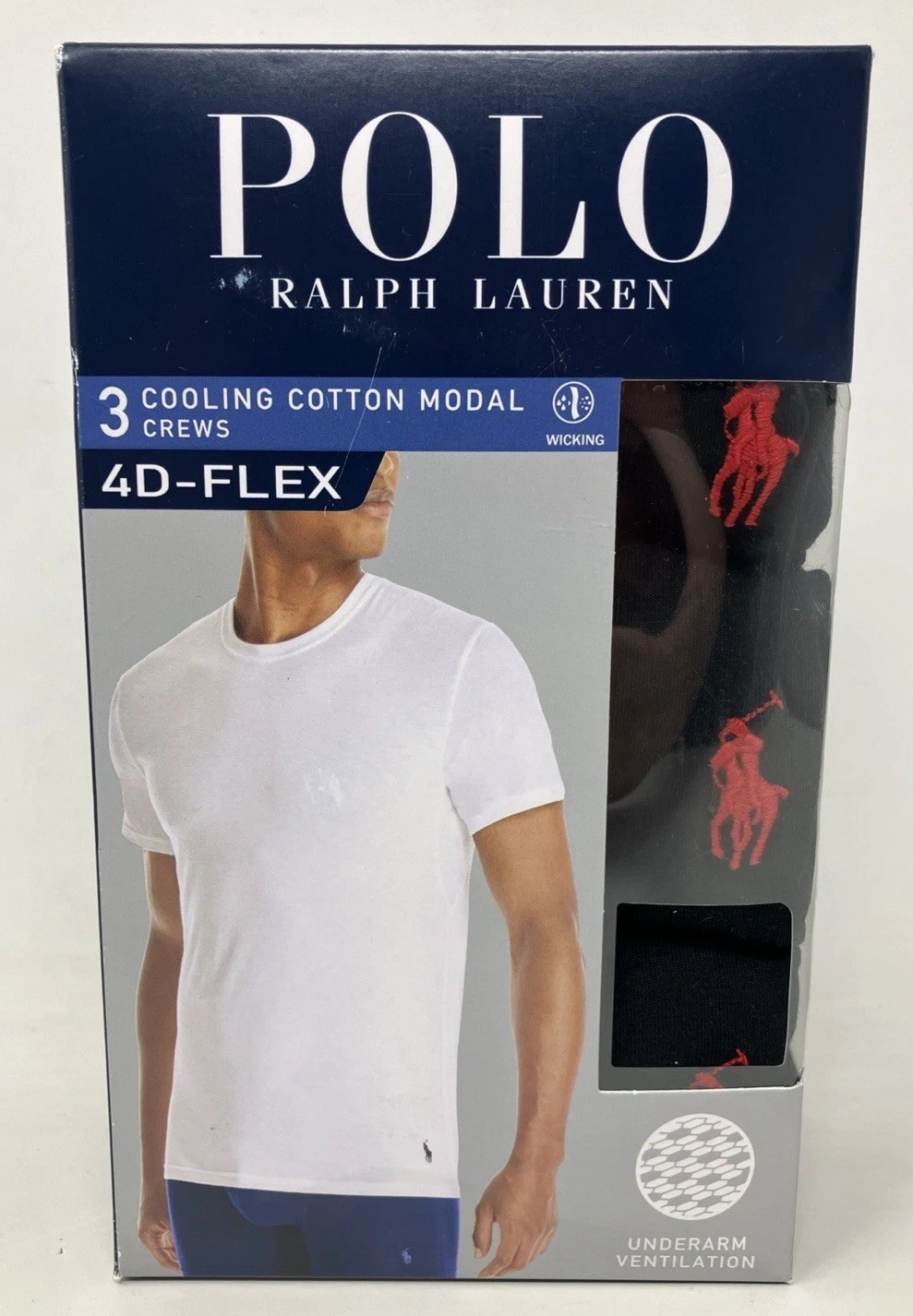 Polo Ralph Lauren LFC2P3 4D Flex Cooling Cotton Modal Crew T-Shirt 3 Pack Medium