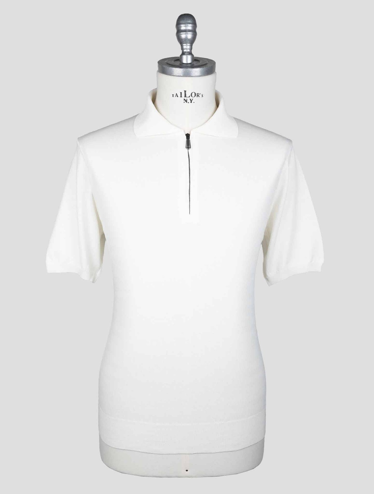 NEW CESARE ATTOLINI WHITE COTTON POLO US 46 - EU 56 AMZ5 gallery