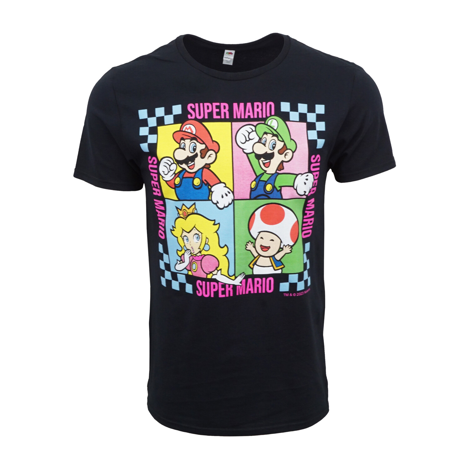 NINTENDO SUPER MARIO CHECKERED PORTRAIT T SHIRT OFFICIAL LICENSE T SHIRT gallery