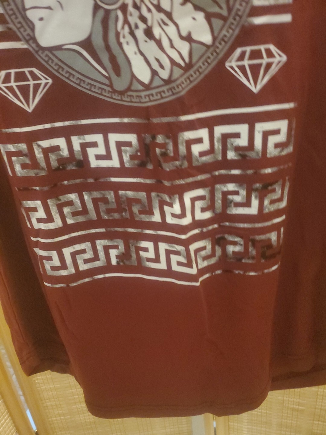Launder Mens Shirt Size XL Red White Indian Diamonds Hooded Pull On Sleeveless gallery