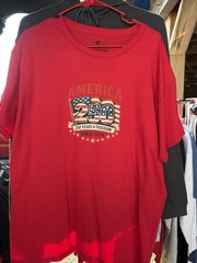 White, Red or Black Short Sleeve T America 250 Years of Freedom (S,M,L,XL)