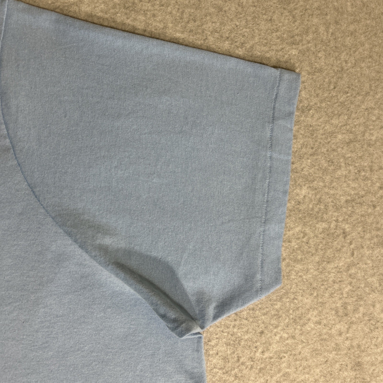 Vintage 60's/70's Plain Baby Blue 50/50 Cotton Poly Blend T-Shirt XL Blank gallery
