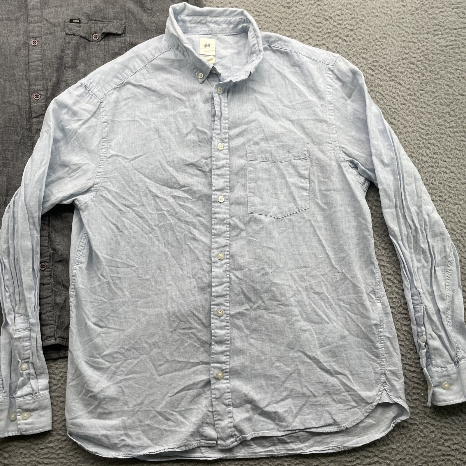 H&M KR3W Button Up Shirts Lot 2 Men's Large Casual Office Travel Preppy Academia gallery