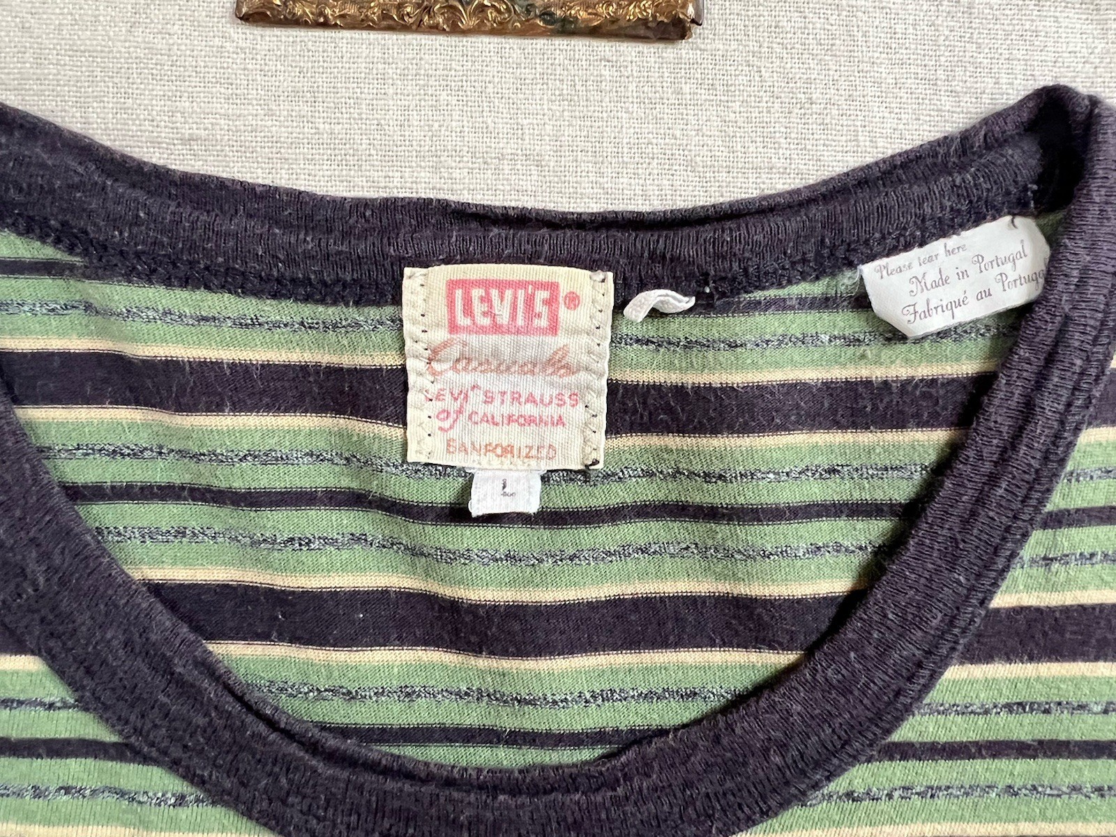 LVC T-Shirt L 50s Casuals Single Stitch Stripe Levi's Vintage Clothing 2015 Rare gallery