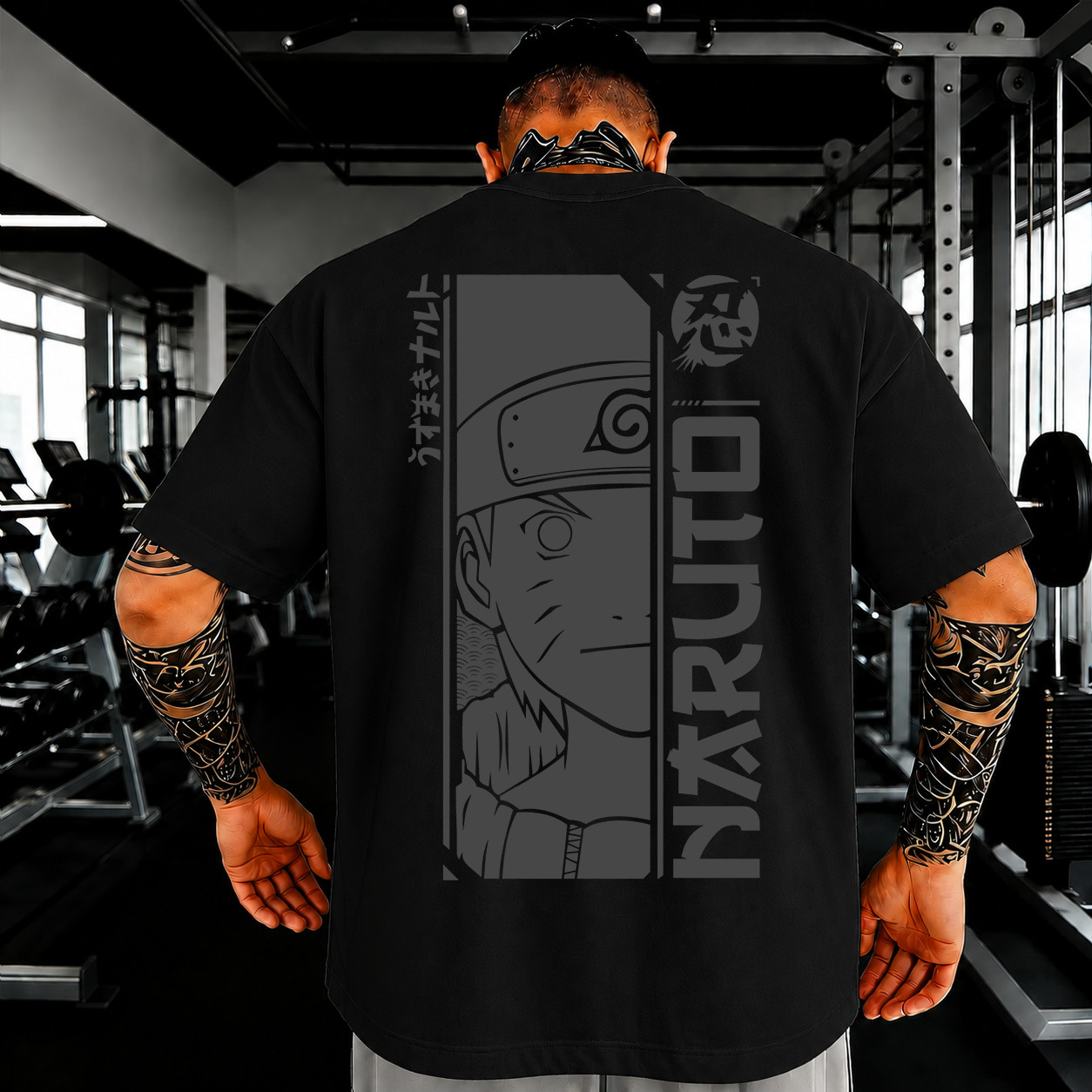 Oversized Graphic T-Shirt Men Streetwear Japanese Anime Printed Cotton Tee Top gallery