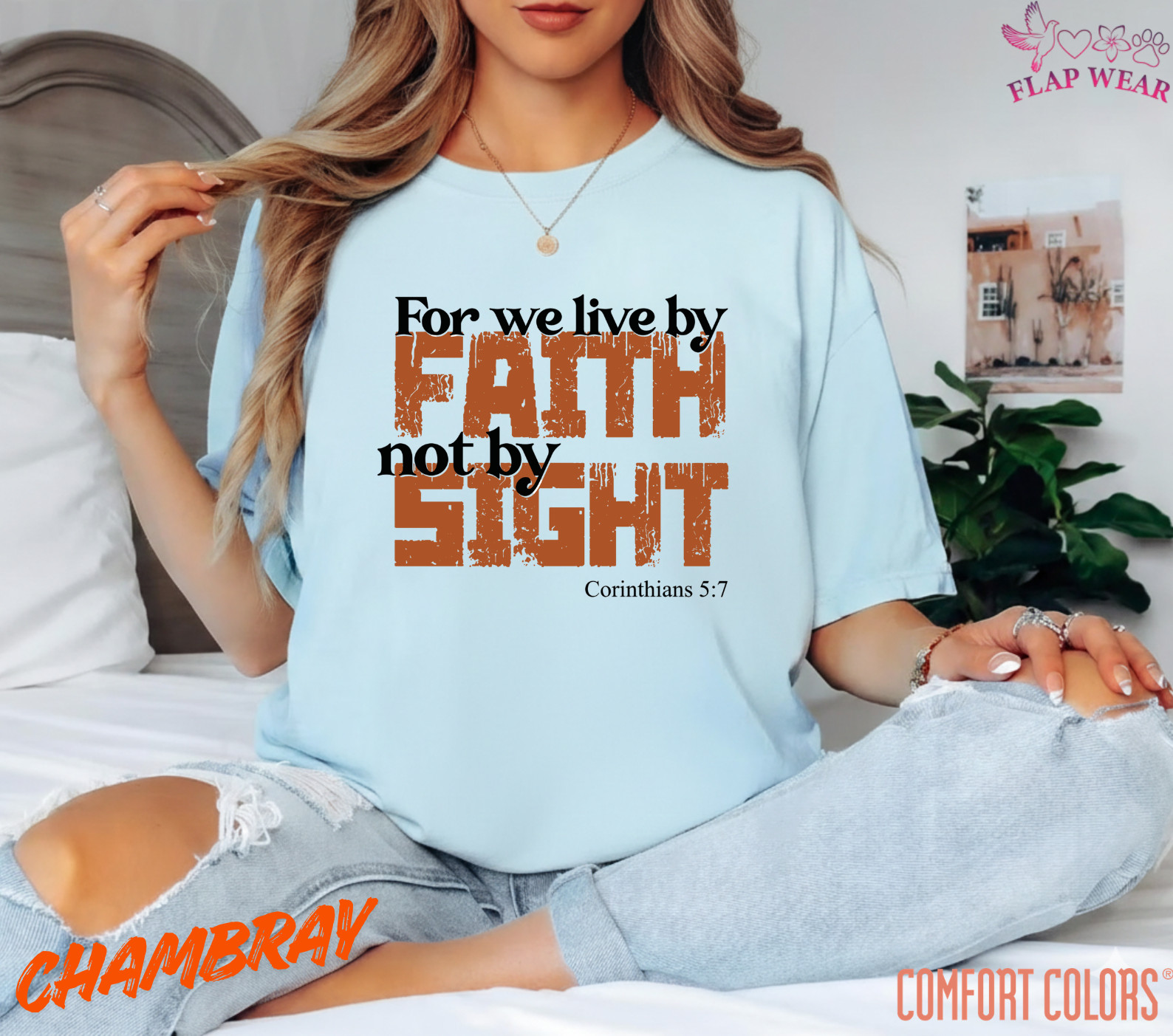 Unisex For We Live By Faith T-Shirt, Men T shirt,Women T shirt Gift ReligionTop gallery