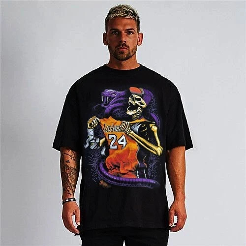KOBE LOS ANGELES BASKETBALL BLACK MAMBA SKULL T SHIRTS MEN’S SIZES