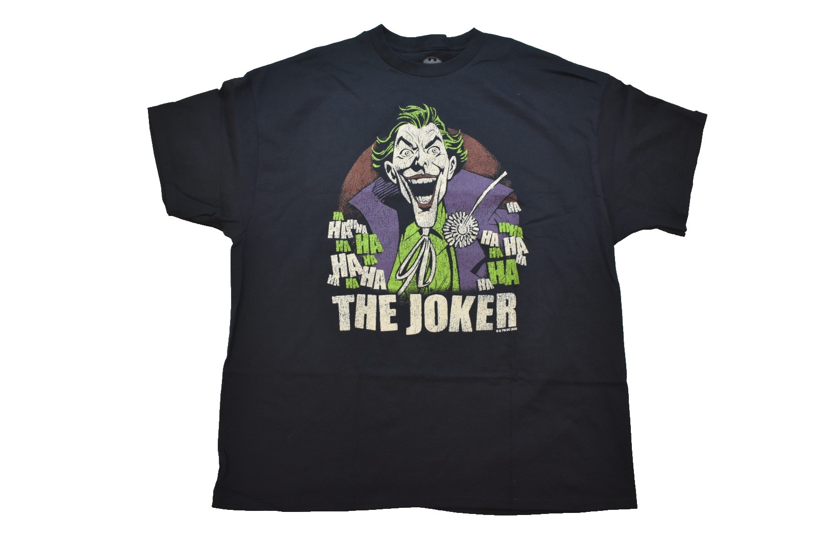 Batman Mens Joker Ha Ha Distressed Print Comics Black Shirt New S-2XL gallery