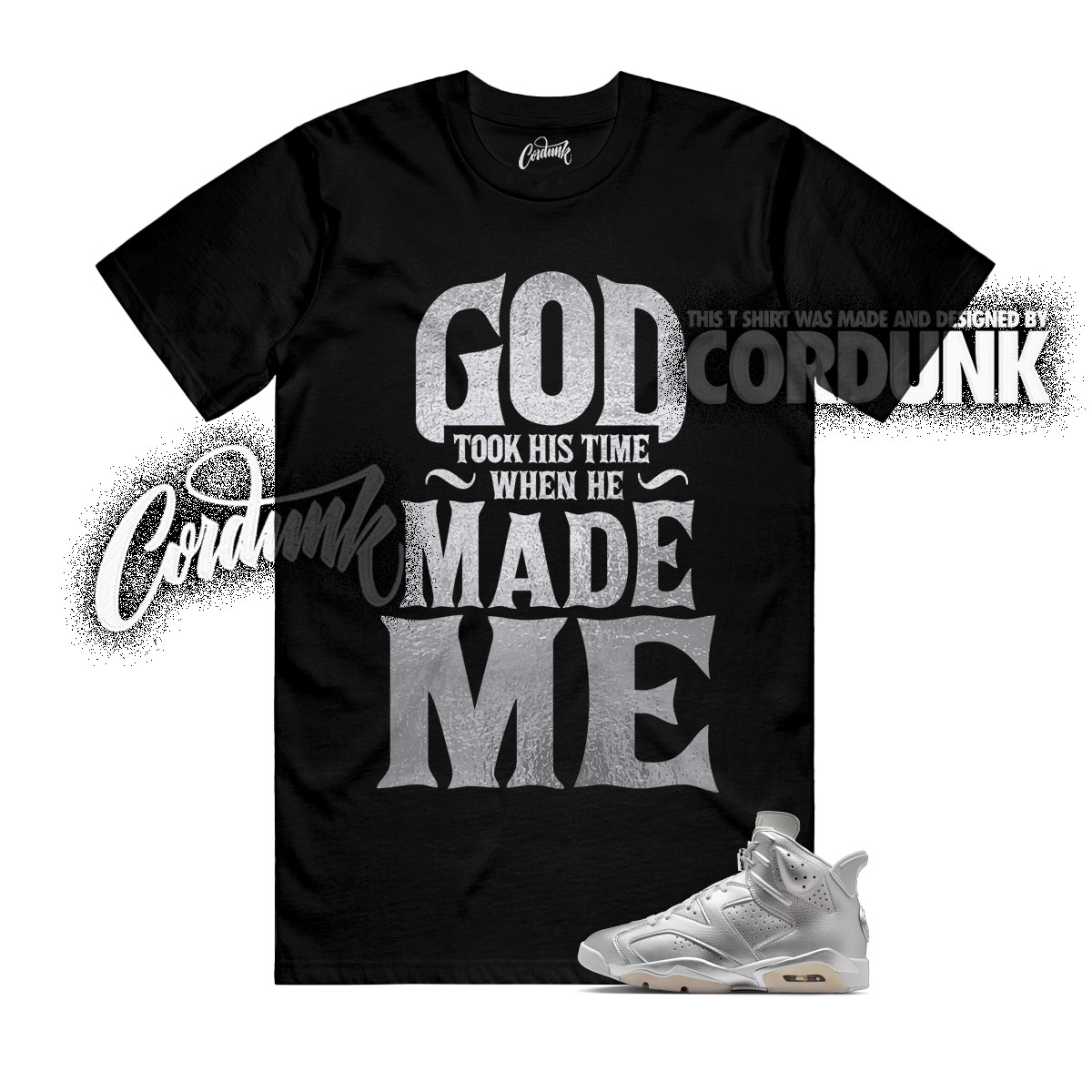 6 Metallic Silver Pure Platinum Oil Grey T Shirt Match GTHT gallery