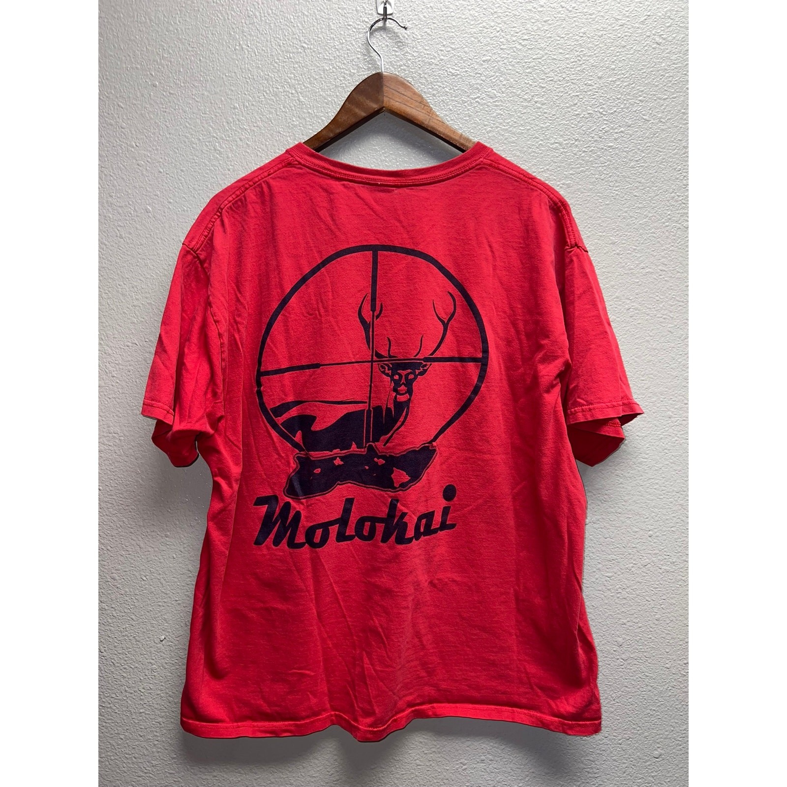 Vintage Molokai Shirt Hunting Sniper Scope Hawaii Red Islands Graphic Tee VTG XL gallery