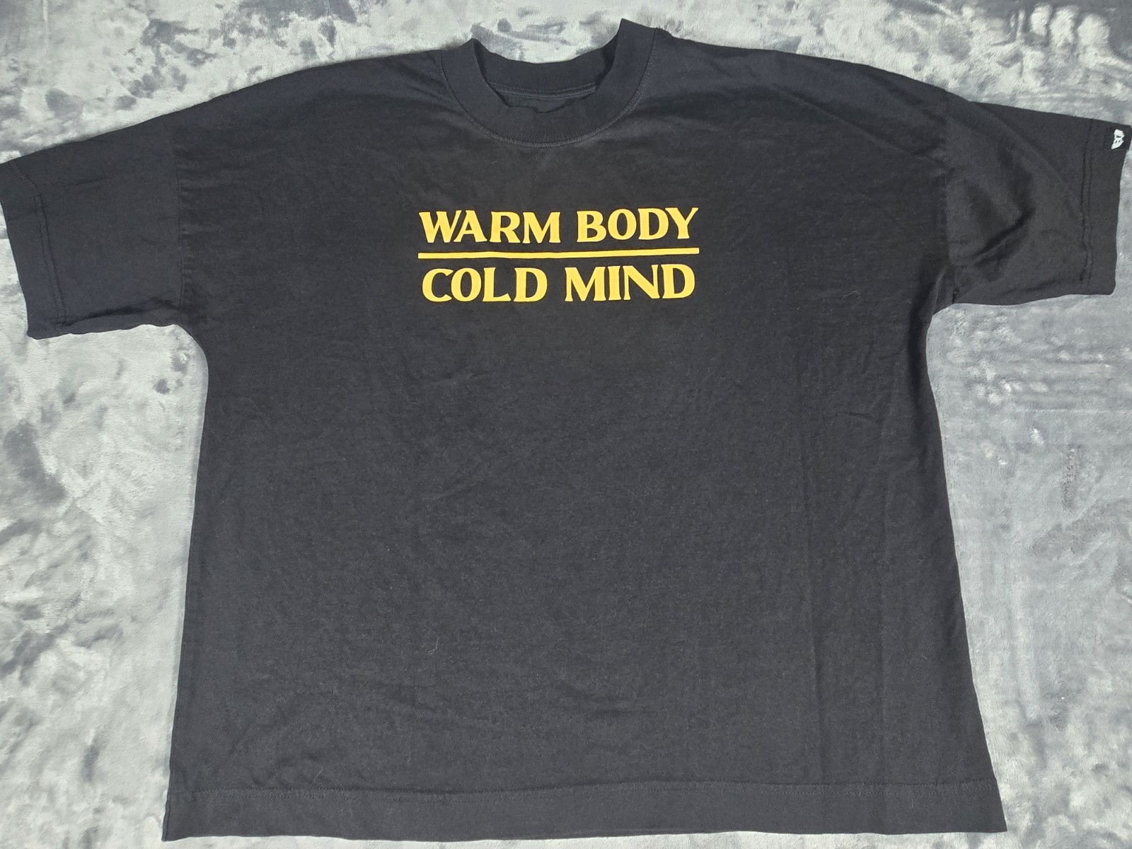 New Mens Warm Body Cold Mind Weight Lifting T Shirt Size XL Black gallery