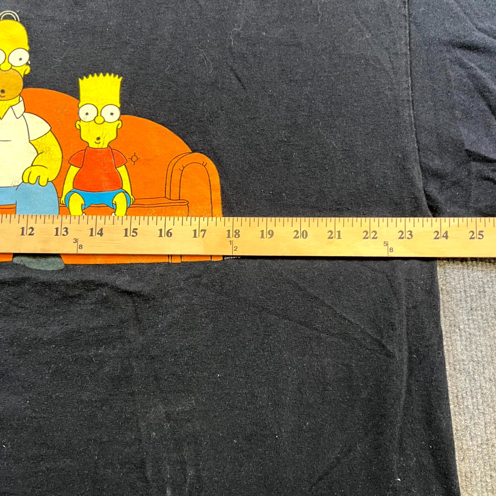 The Simpsons T-Shirt Mens 2XL Black Cotton Graphic Homer And Bart On A Couch gallery