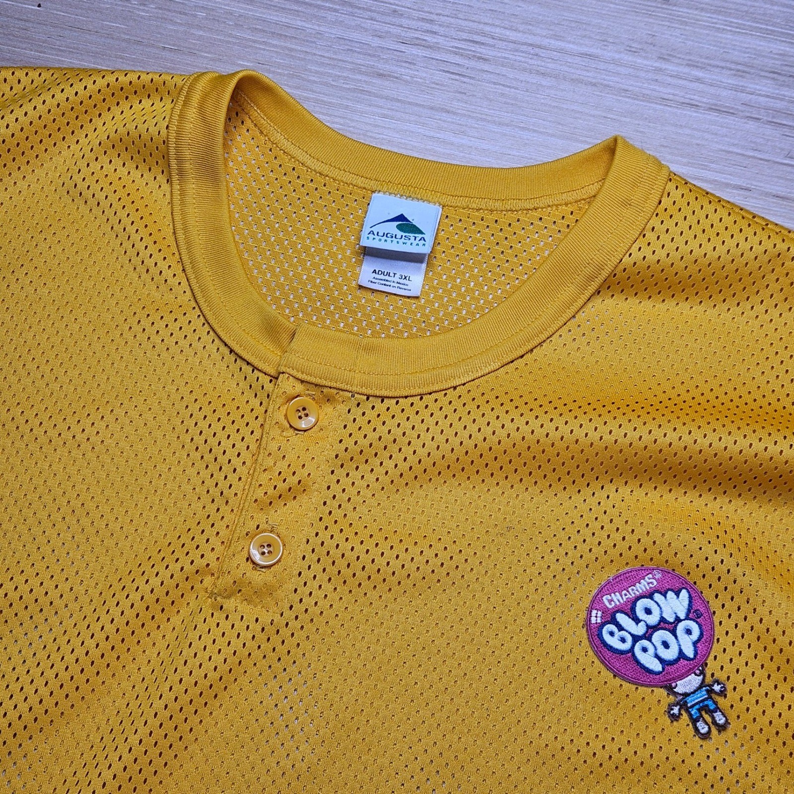 Charm Blow Pop Augusta Sportswear Yellow Mesh Short Sleeve Jersey T-Shirt 3XL gallery