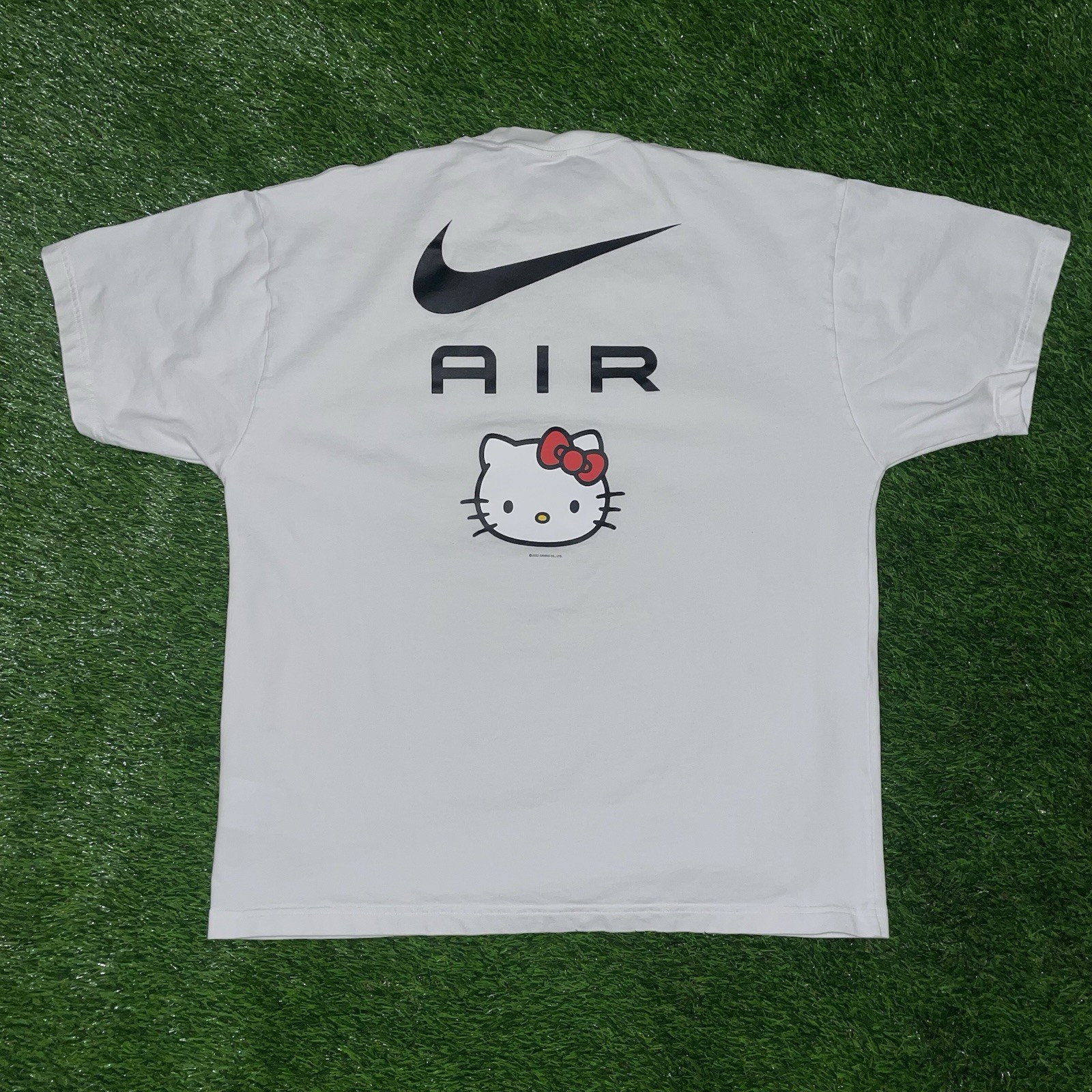 Nike Air Hello Kitty White Tshirt Size Large DR6074-100 Sanrio Co White Swoosh gallery
