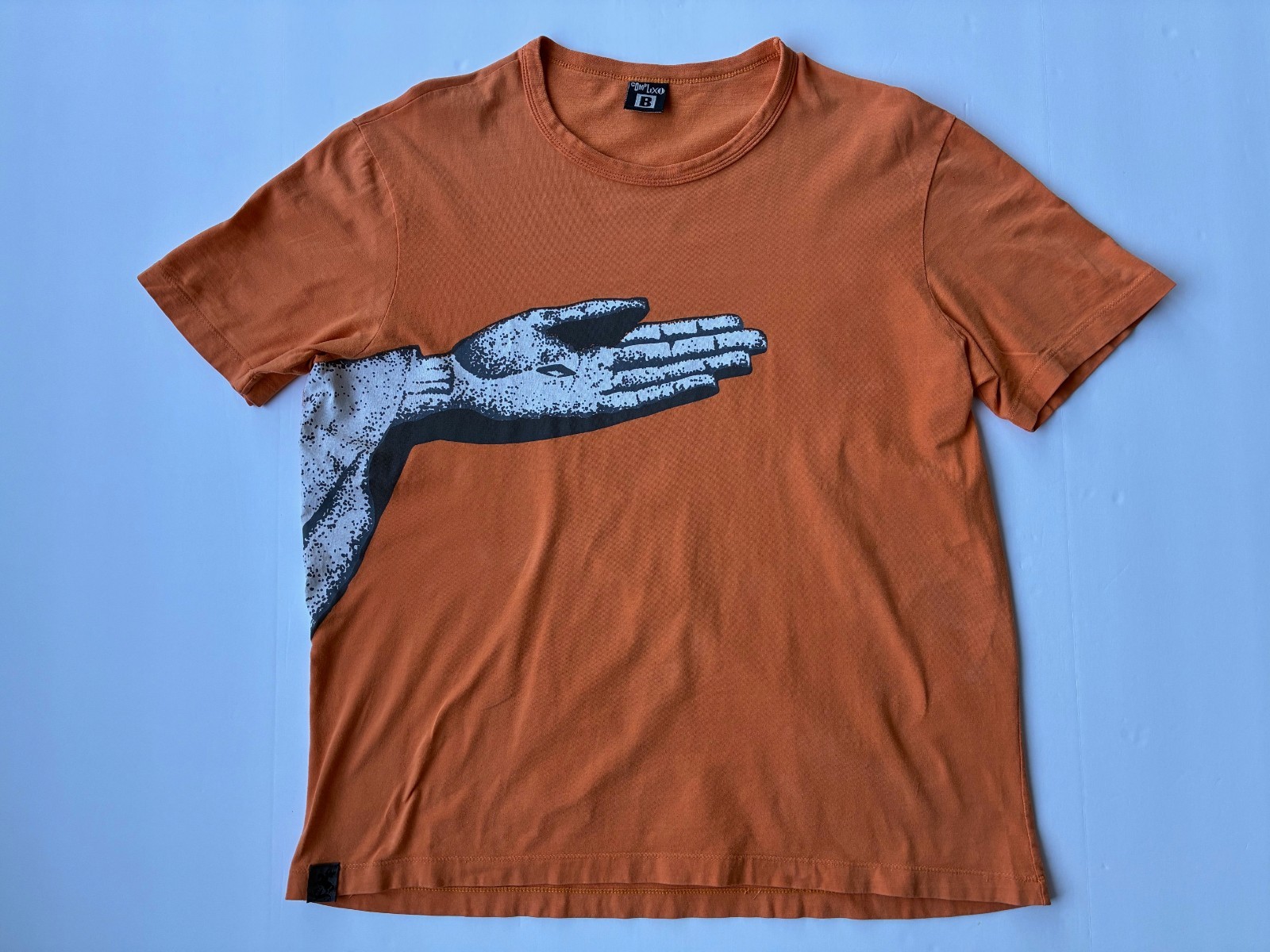 Complexo B Hand Print Graphic Crew T-Shirt Orange Brazil Catholic Religious gallery