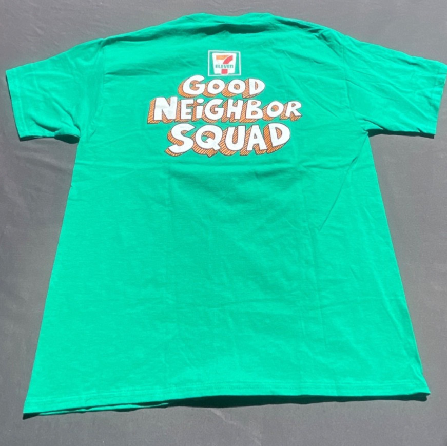MENS VINTAGE GREEN NOVELTY 7-11 SHIFT TEE ST089 gallery
